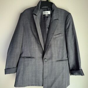 Le Suit Men's Charcoal Gray Single-Button Blazer